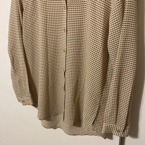 Adrianna Papell Long Sleeve Geometric Print Button Down Blouse Size Medium - Picture 5 of 11